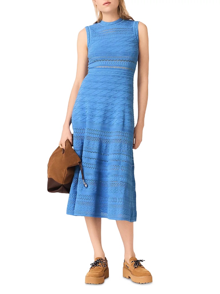 Rilouva Pointelle Knit Maxi Dress